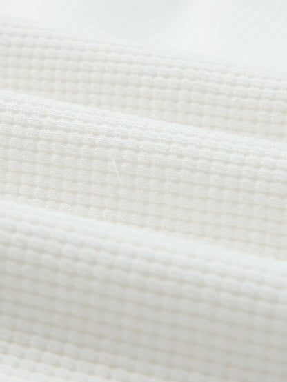 Cozy White Ribbed Zip-Up Sweater and High Waist Shorts Ensemble