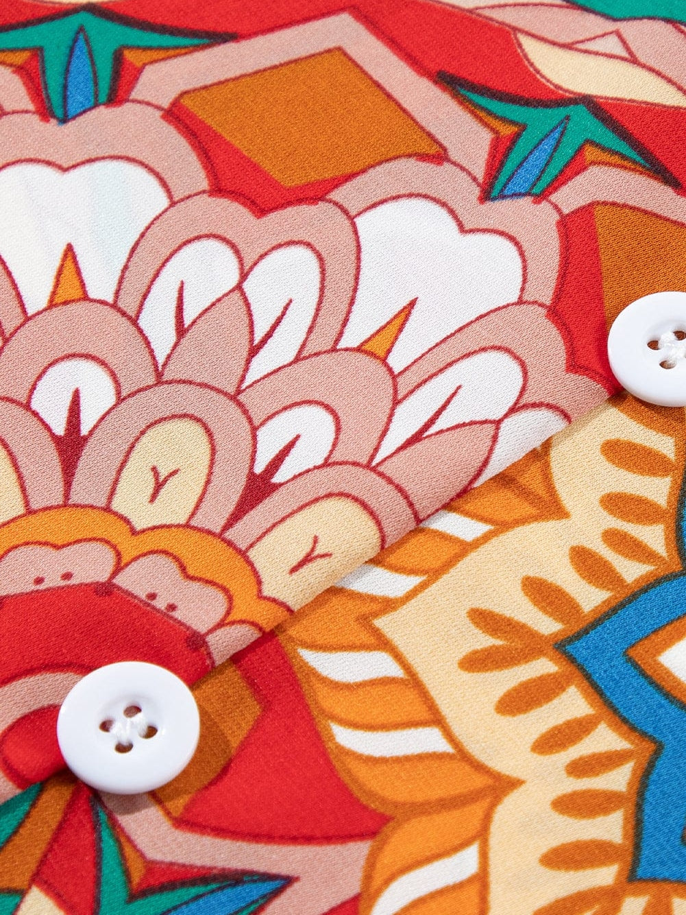 Crimson Blossom Batwing Sleeve Boho V Neck Top