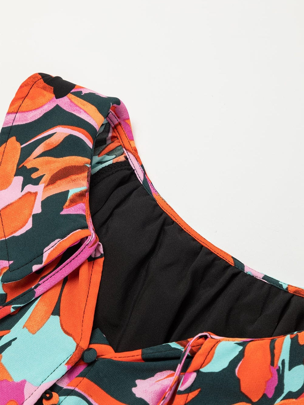 Crimson Blossom Bishop Sleeve Boho Mini Dress