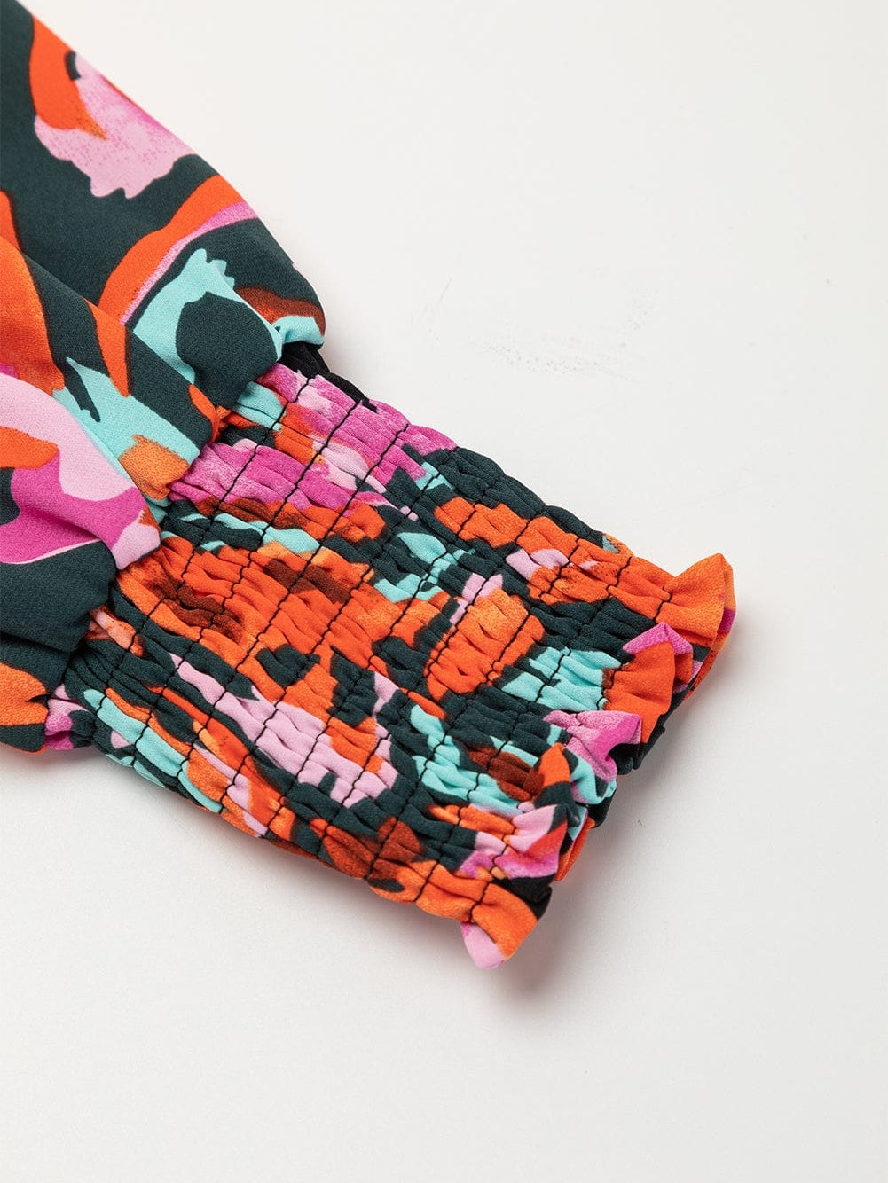 Crimson Blossom Bishop Sleeve Boho Mini Dress