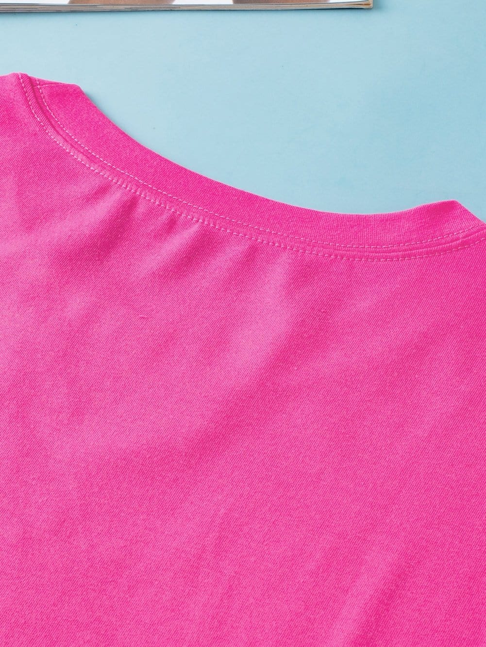 Crimson Red Extended Length Short Sleeve Slit Detail Drop Shoulder Blouse