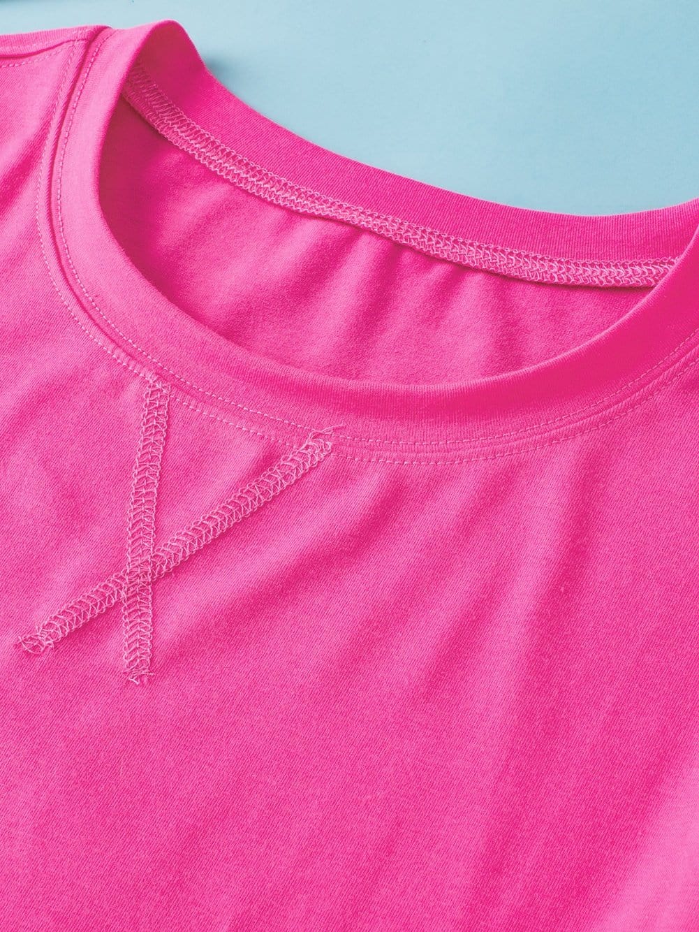 Crimson Red Extended Length Short Sleeve Slit Detail Drop Shoulder Blouse