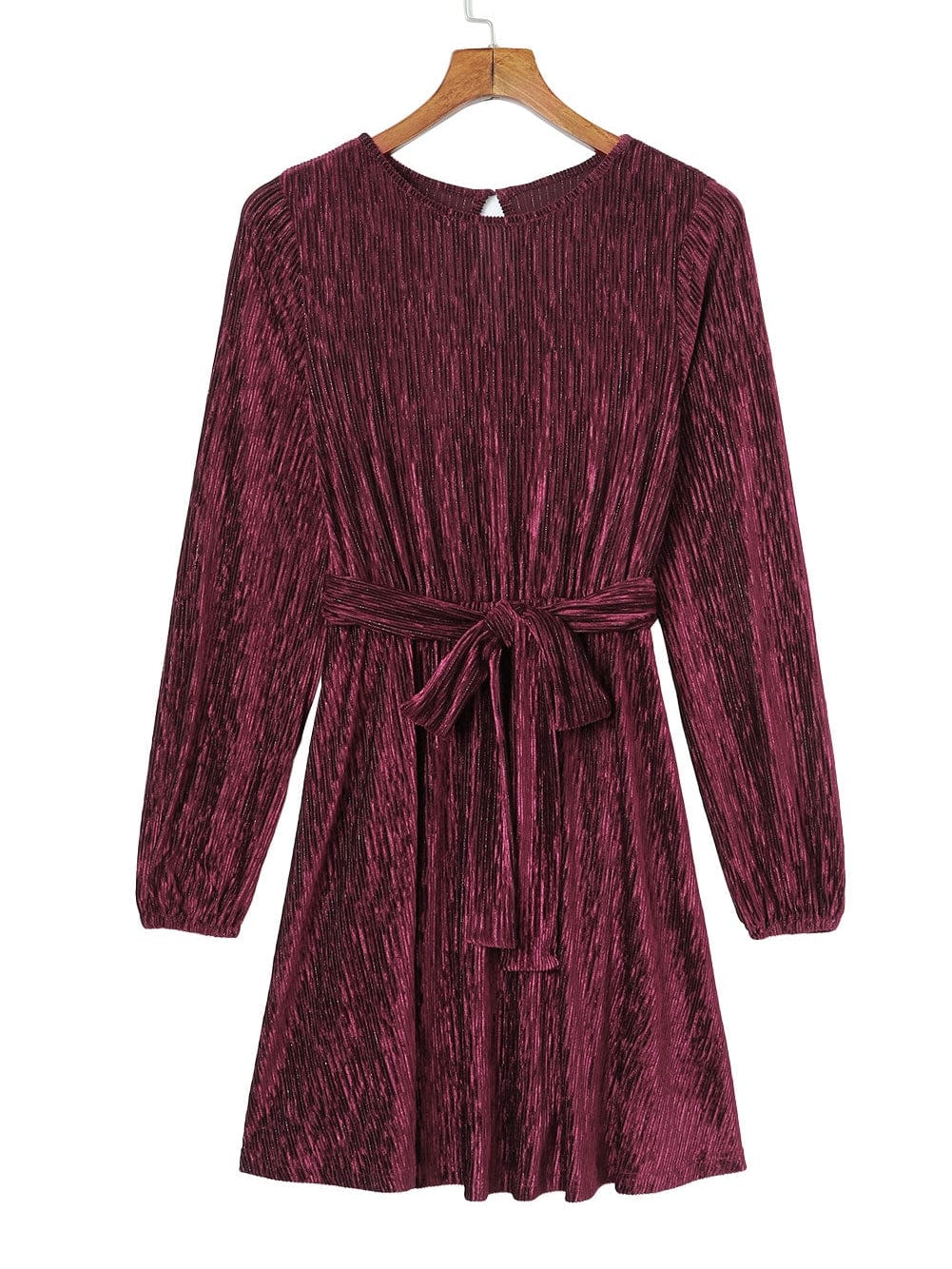 Crimson Velvet Kimono Sleeve Mini Dress
