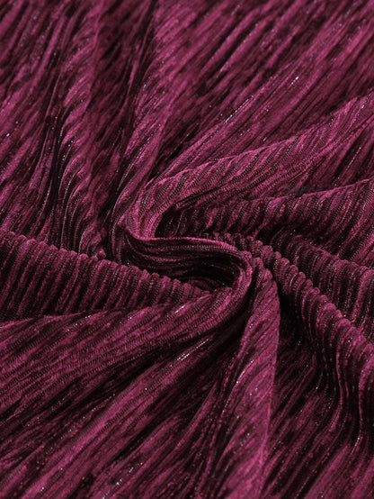 Crimson Velvet Kimono Sleeve Mini Dress