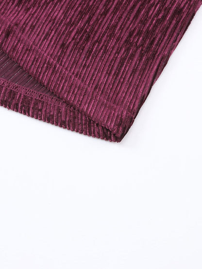 Crimson Velvet Kimono Sleeve Mini Dress