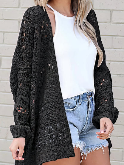 Crochet Loose Long Sleeve Knitted Sweater Cardigan
