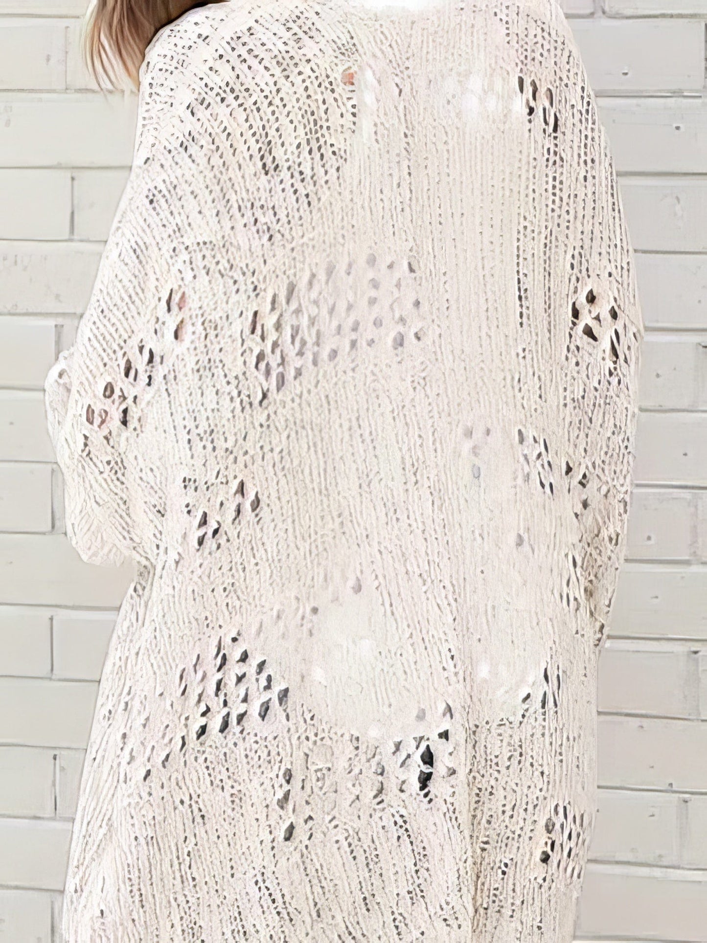 Crochet Loose Long Sleeve Knitted Sweater Cardigan