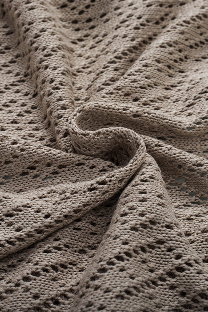 Crochet Loose Long Sleeve Knitted Sweater Cardigan