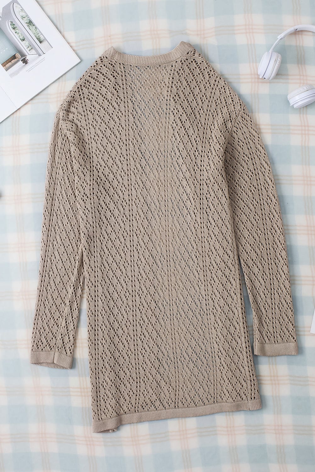 Crochet Loose Long Sleeve Knitted Sweater Cardigan