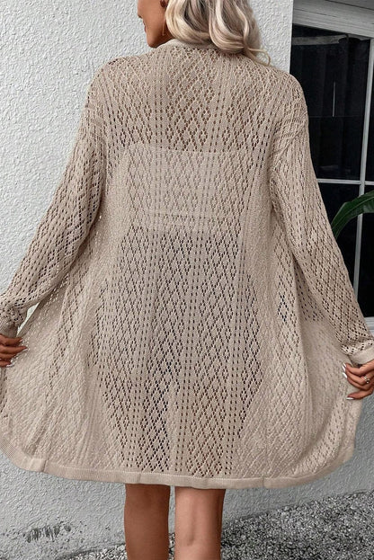 Crochet Loose Long Sleeve Knitted Sweater Cardigan