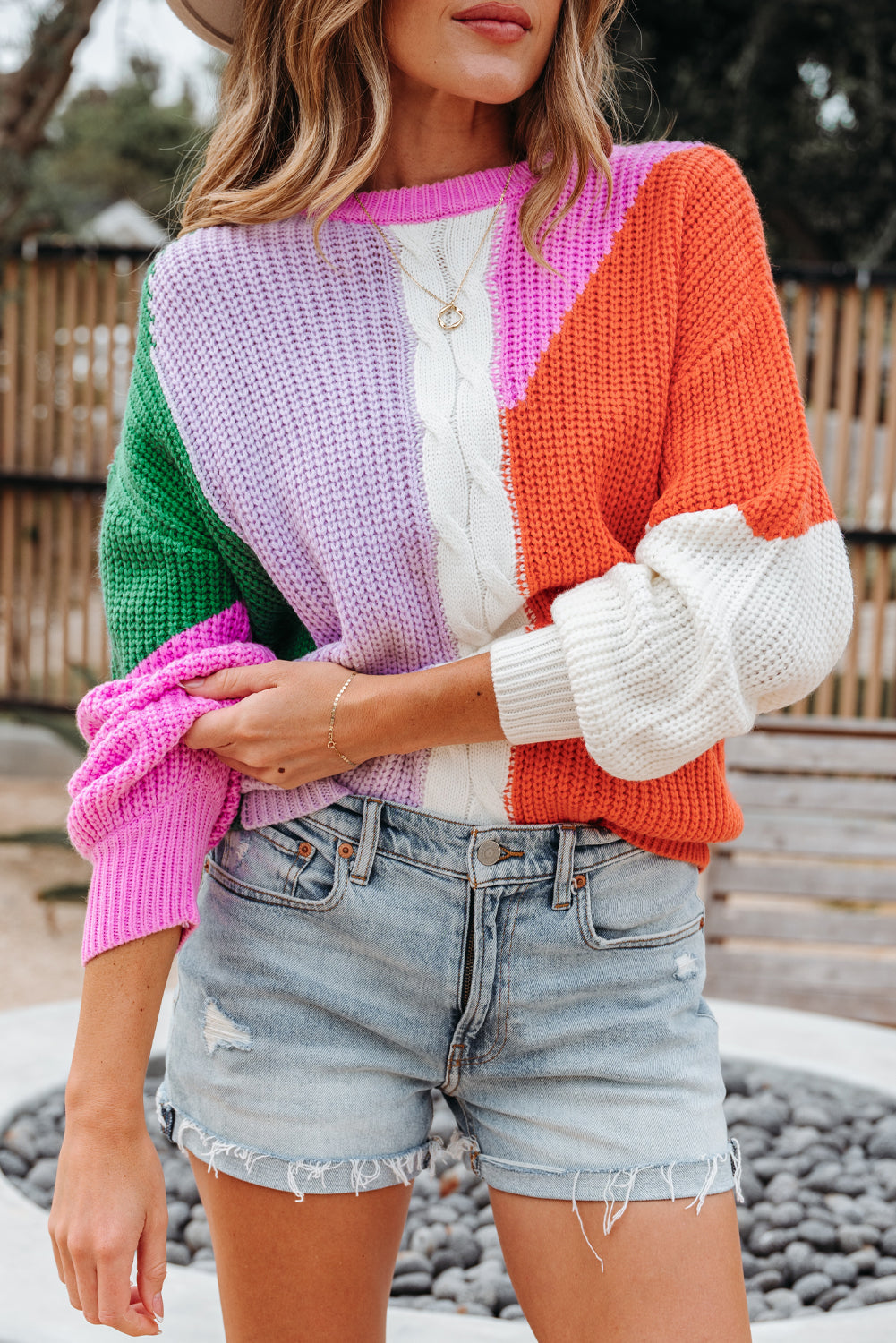 color block sweater