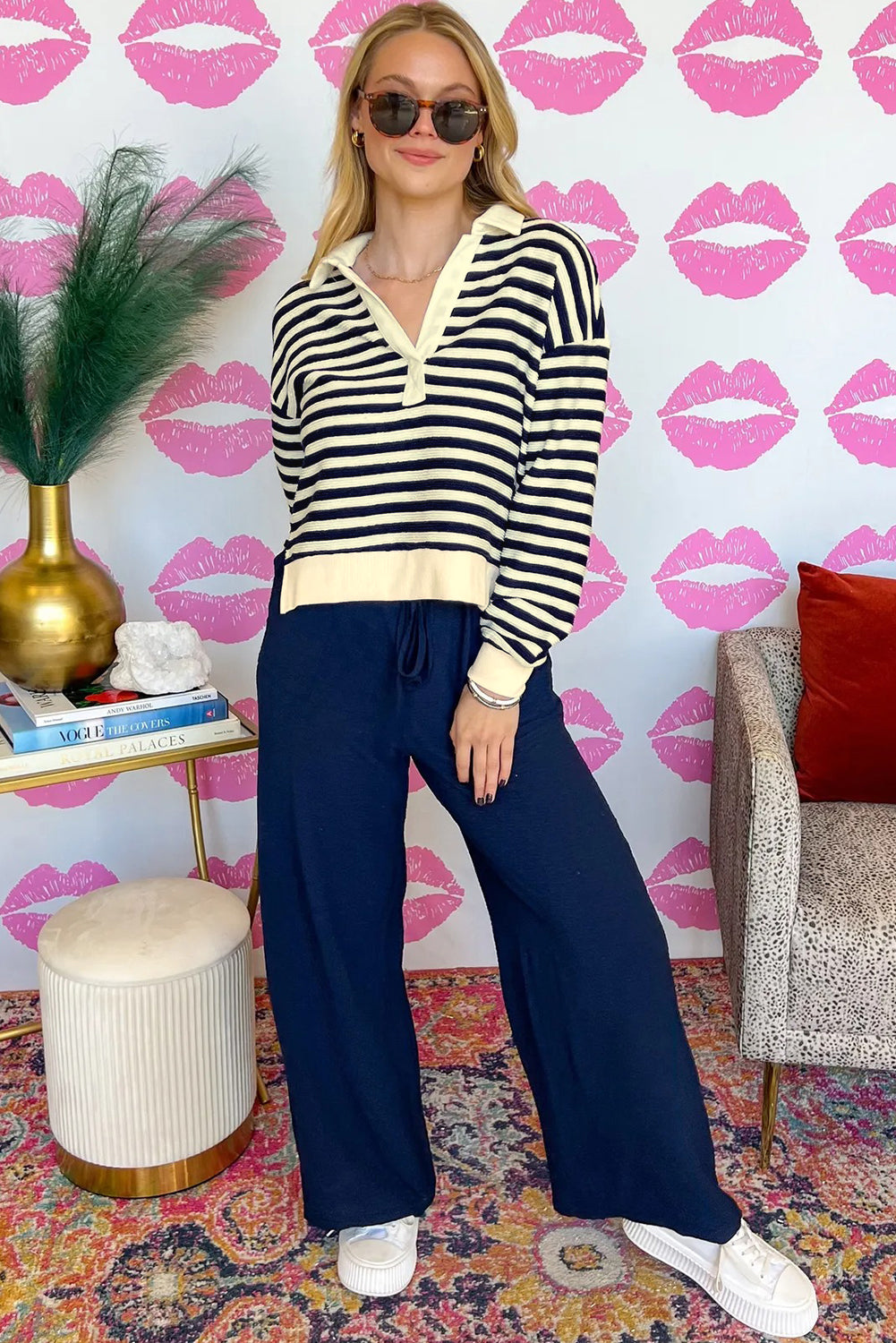 striped long sleeve top