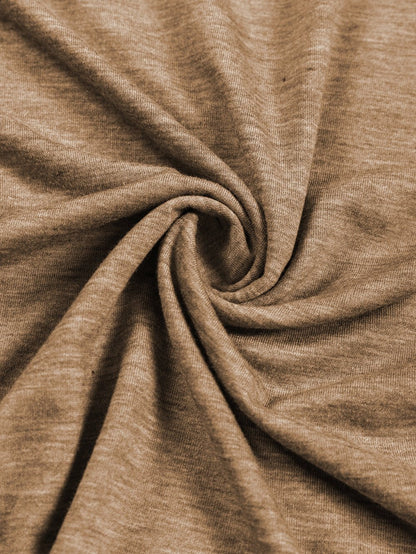 Elegant Light Beige Lace Detail Round Neck Top with Plicate Sleeves