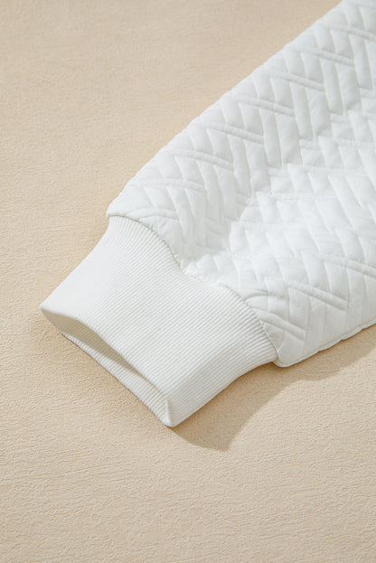 white textured sweatshirt