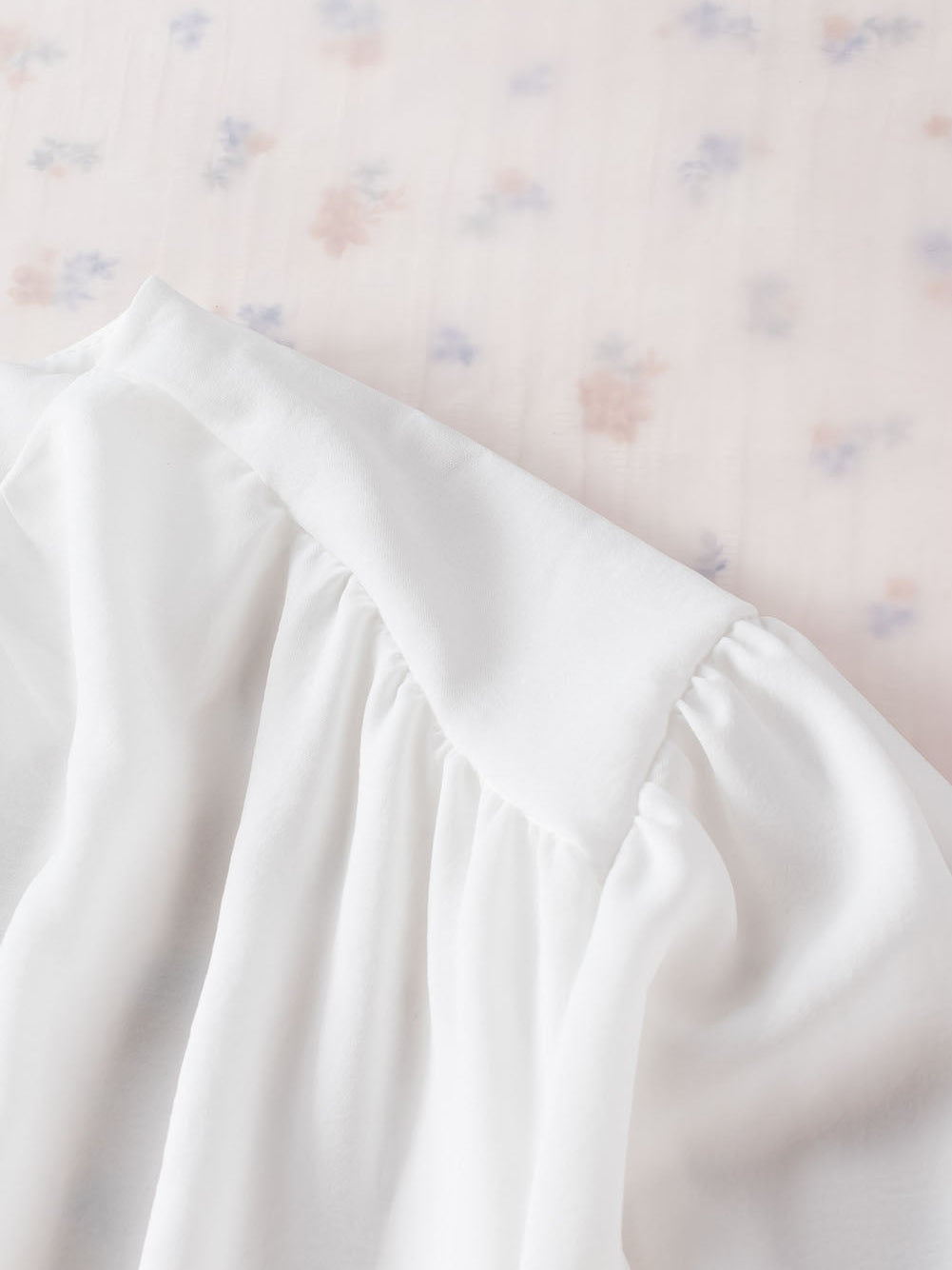 Elegant White Pleated Blouse with Puff Sleeves