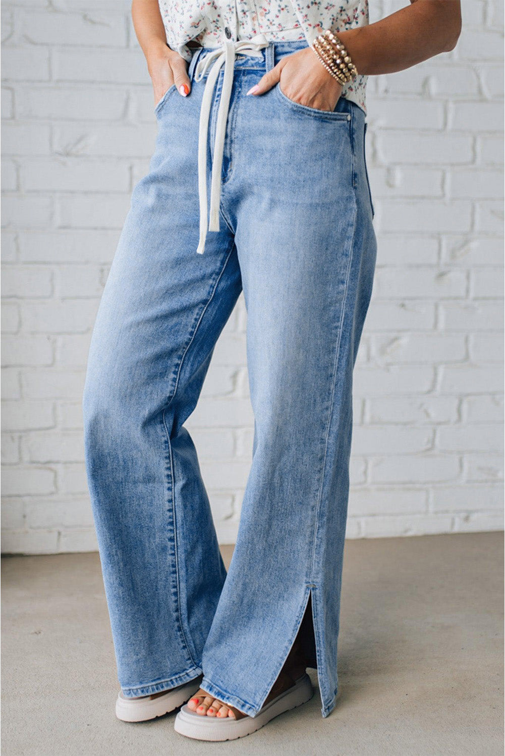 slit leg jeans
