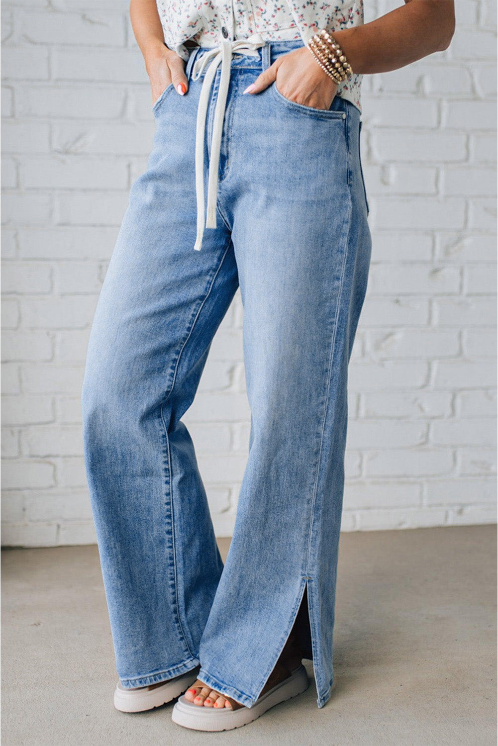 slit leg jeans