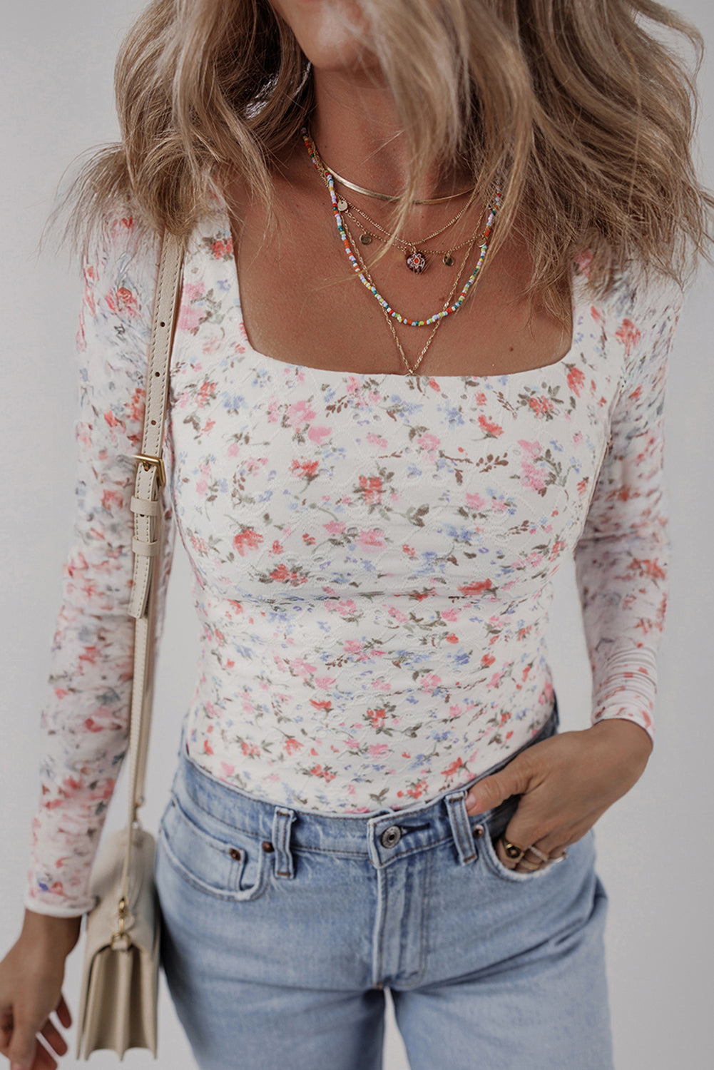floral long sleeve top