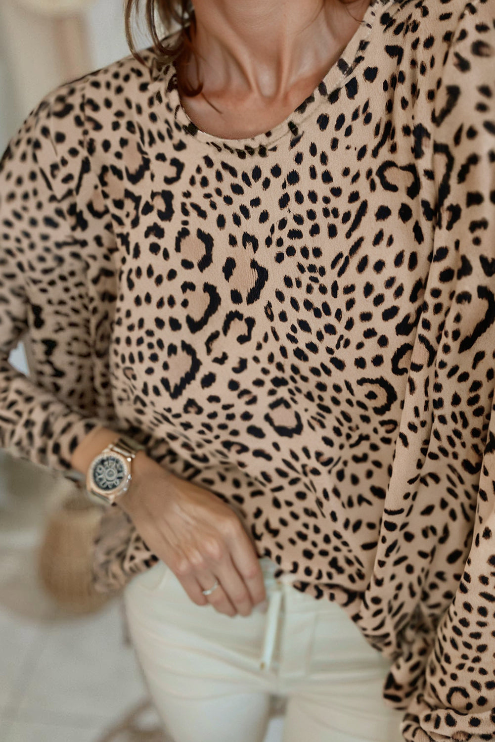 leopard long sleeve top