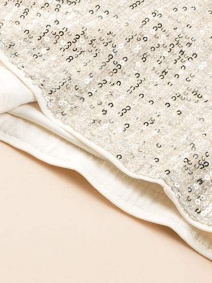 Light Pink Plus Size Sequin Short Sleeve T-shirt Dress