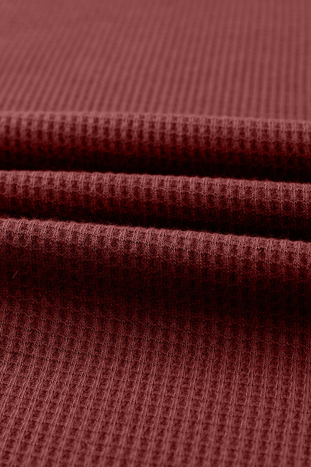 Red Plus Size Contrast Lace Sleeve Waffle Knit Top