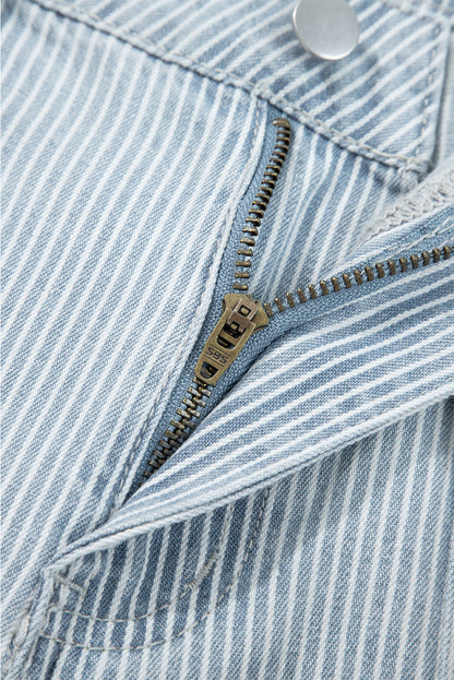 stripe wide leg jeans