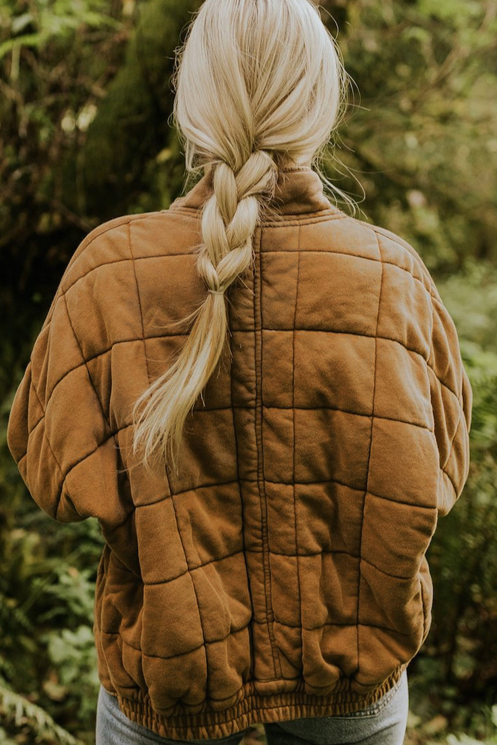 Chestnut Winter Quilted Zip Up Pocketed Jacket