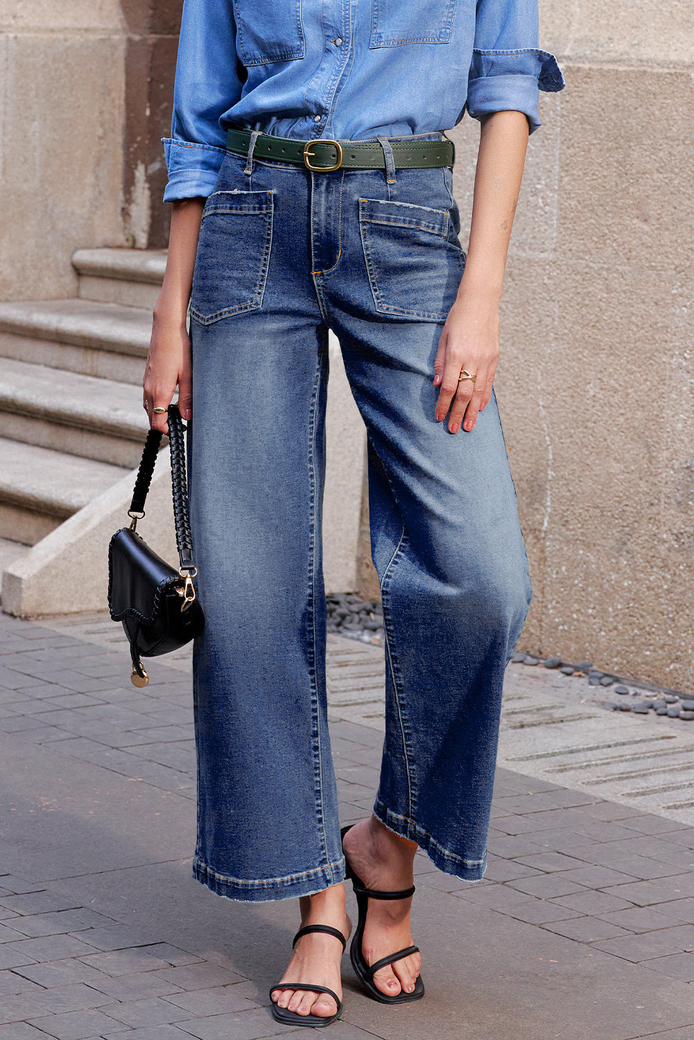 patch pocket jeans