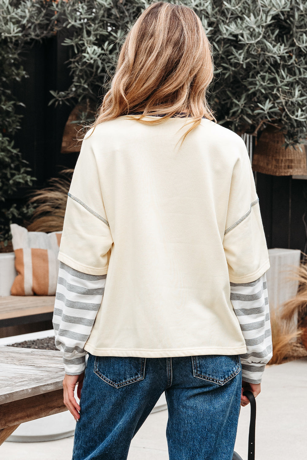 stripe patchwork top