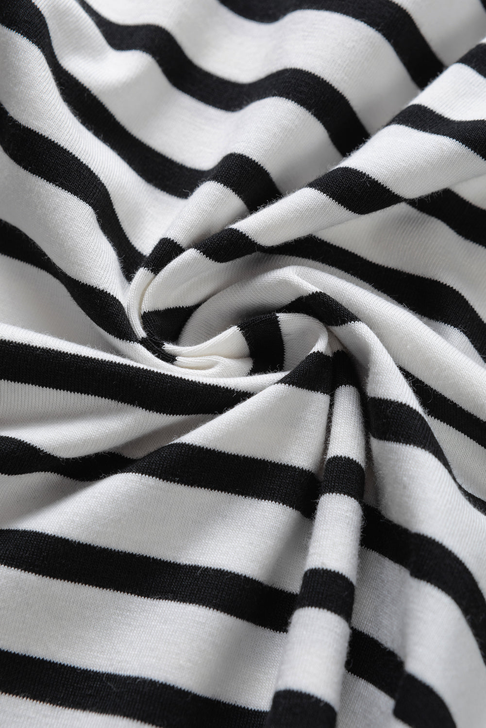 Elegant White Striped V Neck Petal Sleeve Plus Size Tee