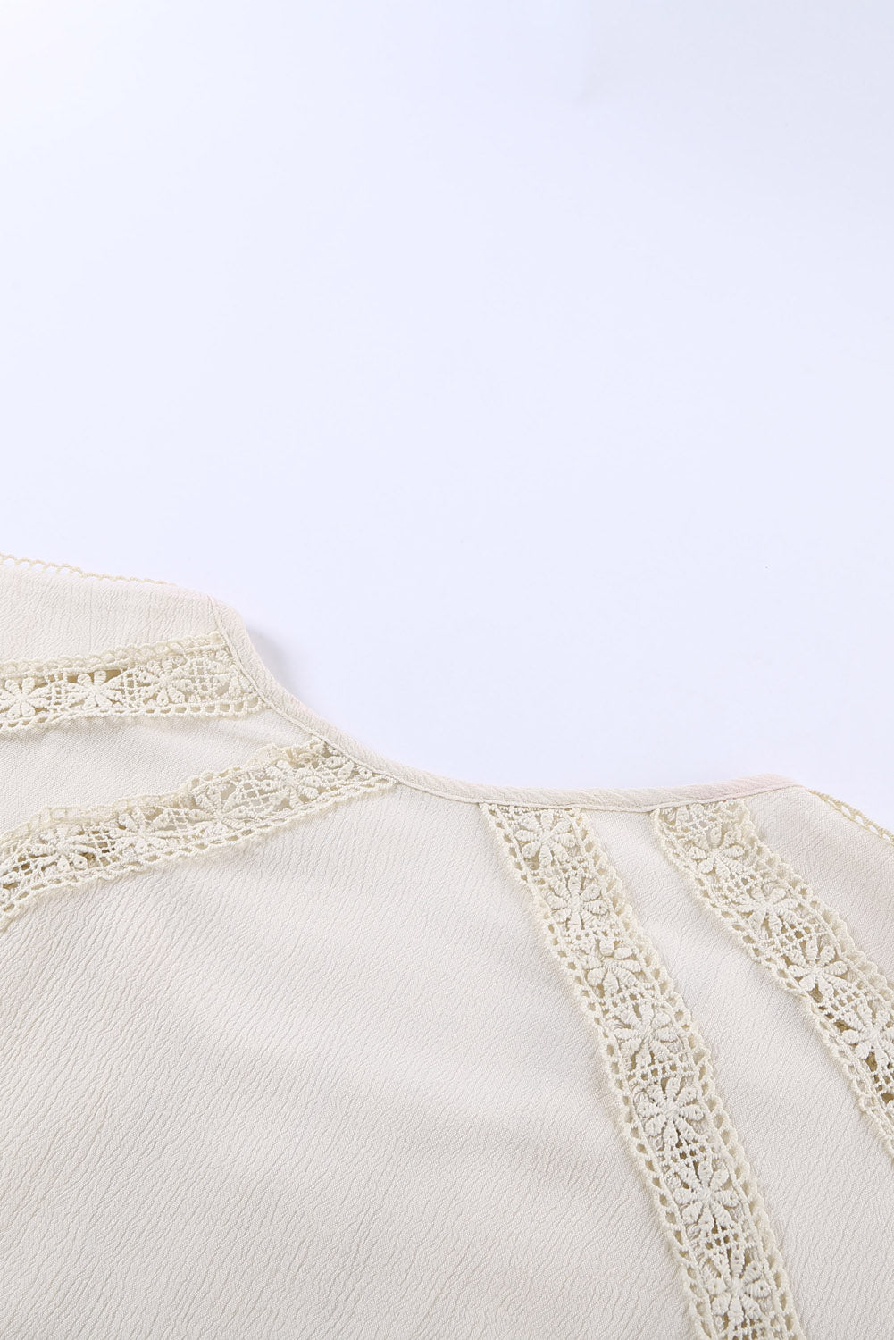 Apricot Crochet Eyelet Short Sleeve Top with Lace Detail