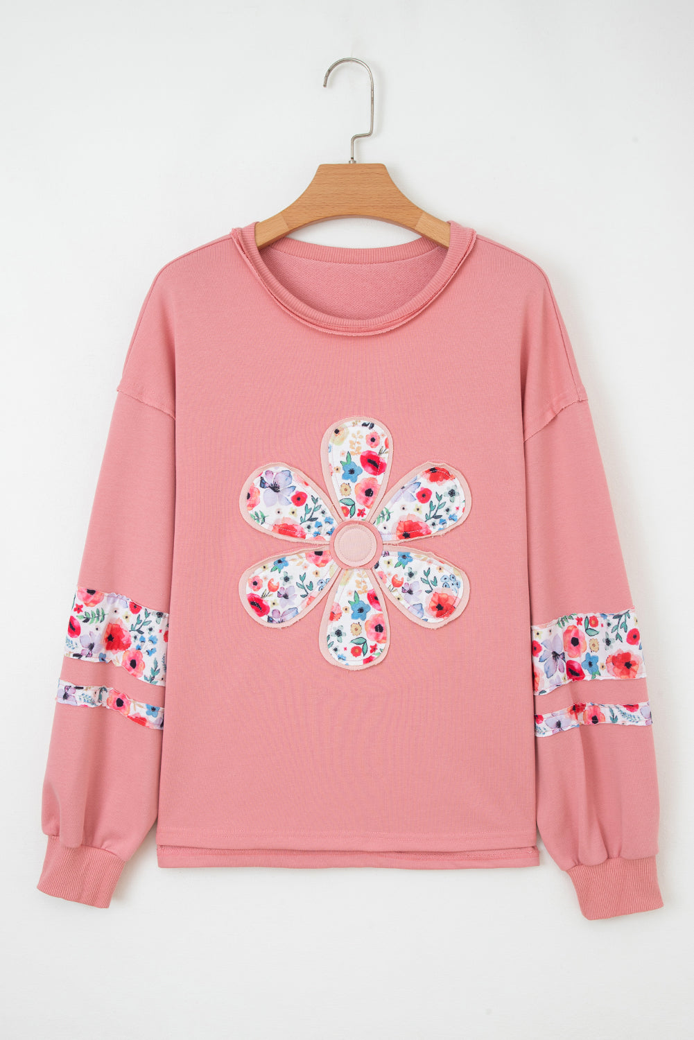 flower patched sweatshirt