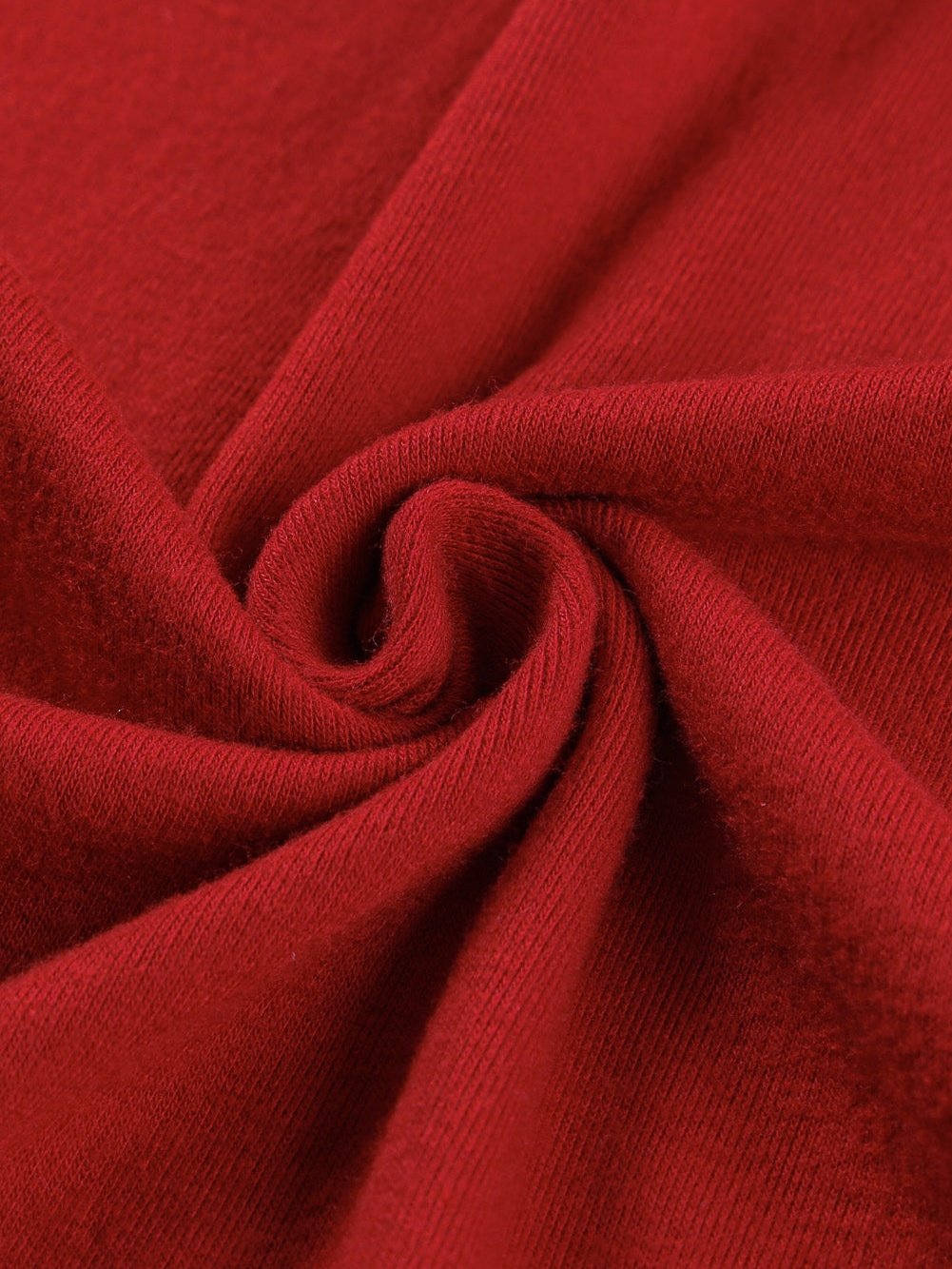 Fiery Red Crew Neck Patchwork Long Sleeve Casual Top