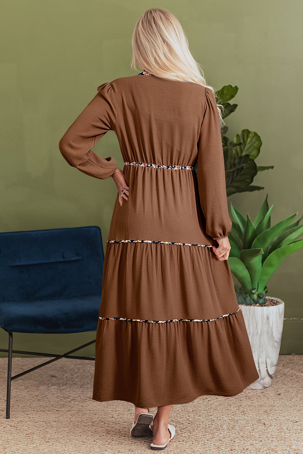 floral patchwork maxi dress