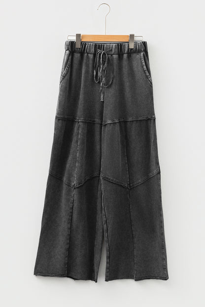 black wide leg pants