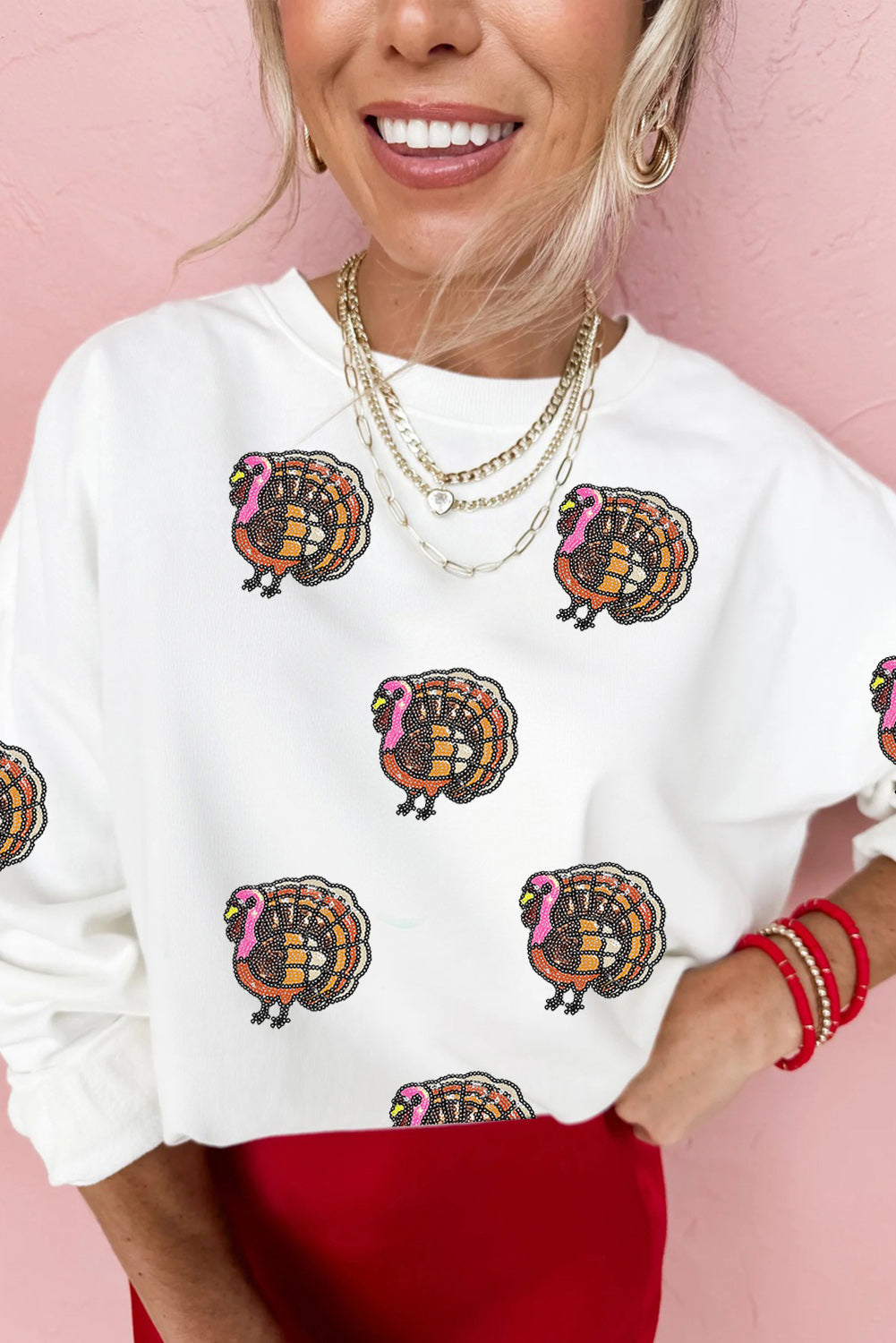 white graphic sweatshirt