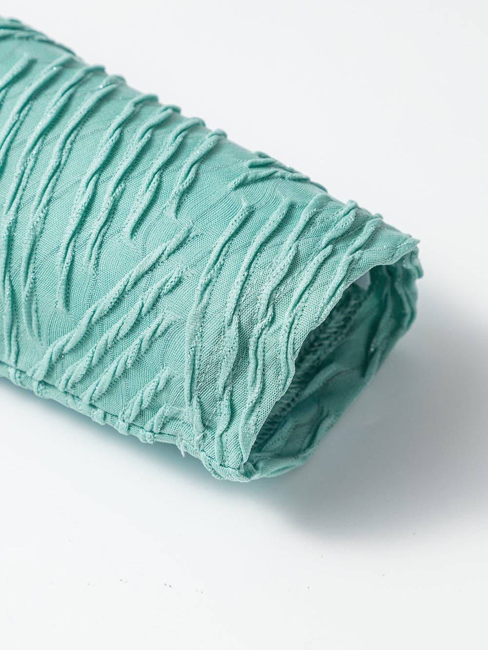 Green Textured V-Neck Casual Long Sleeve Blouse