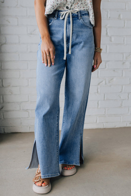 slit leg jeans