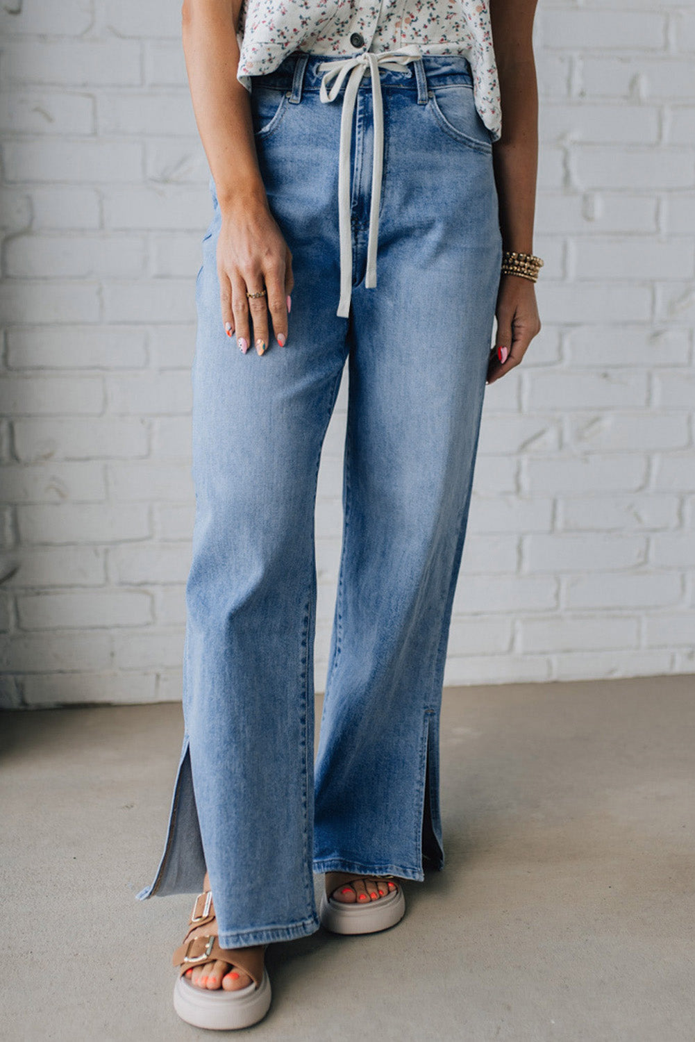 slit leg jeans
