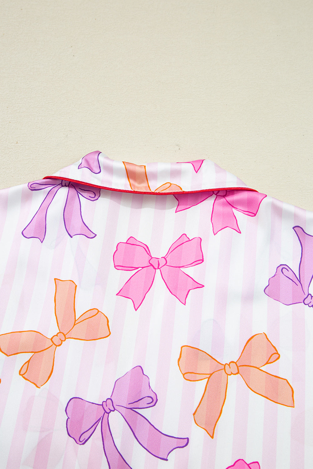 bow print pajama set