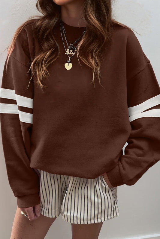 varsity striped sweatshirt