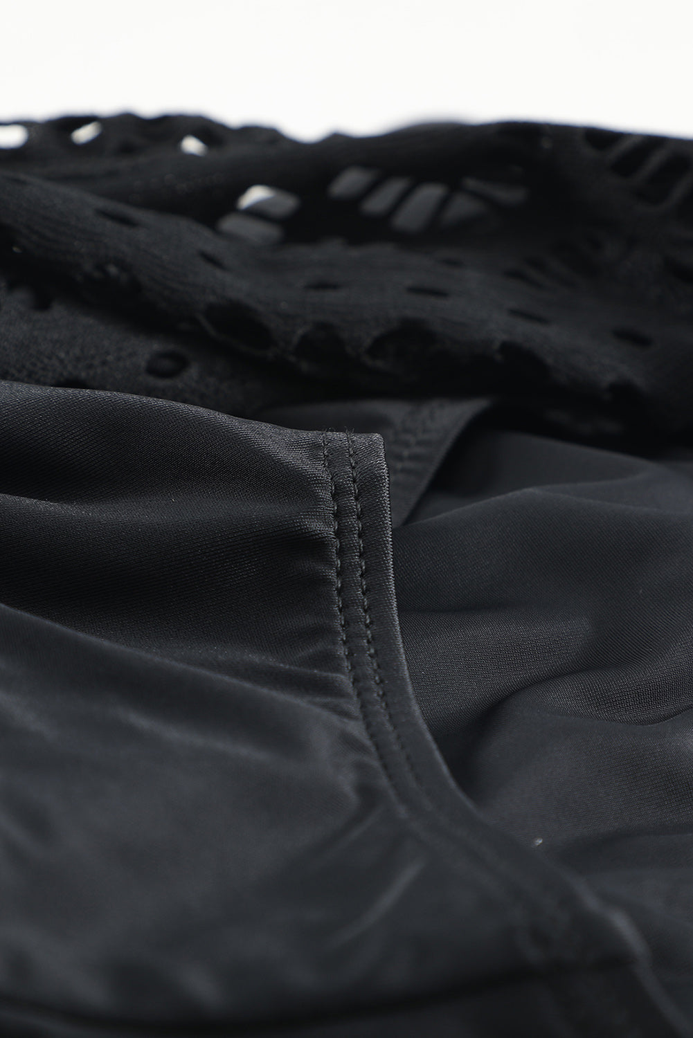 Black Lace Swim Shorts with Attached Briefs