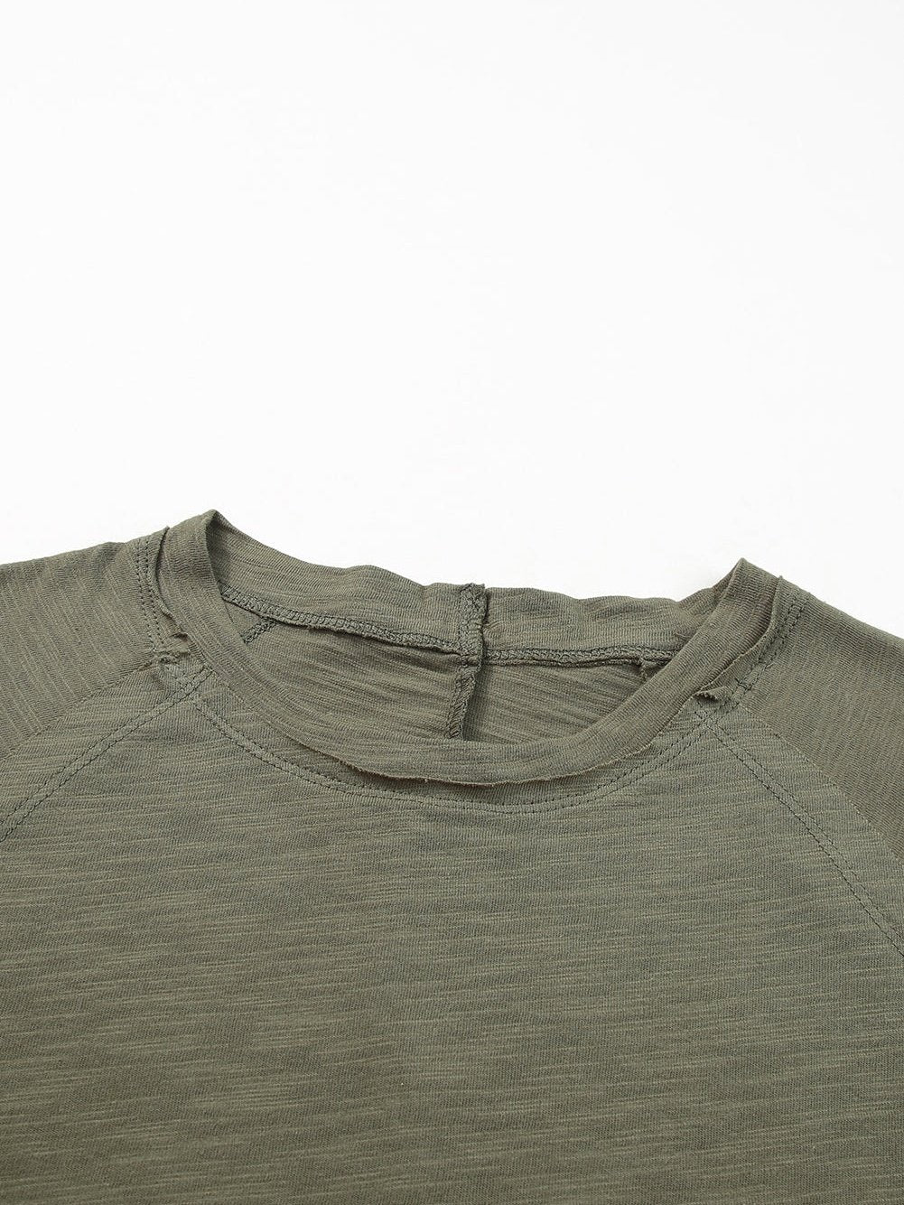 Green Classic Round Neck Long Sleeve Sweatshirt