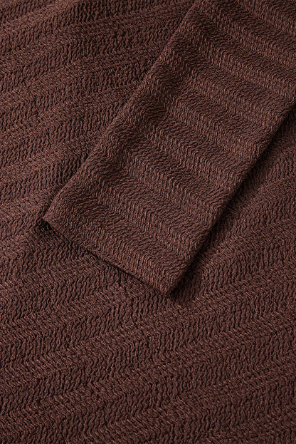 textured knit long sleeve top