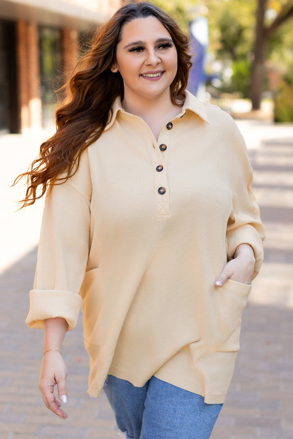 plus size henley top