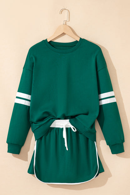 preppy sweatshirt skirt set