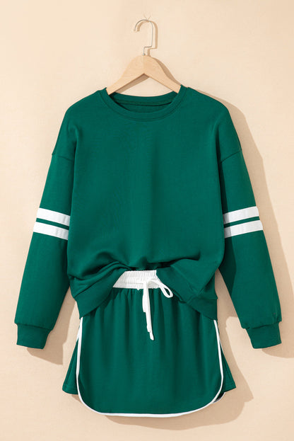 preppy sweatshirt skirt set