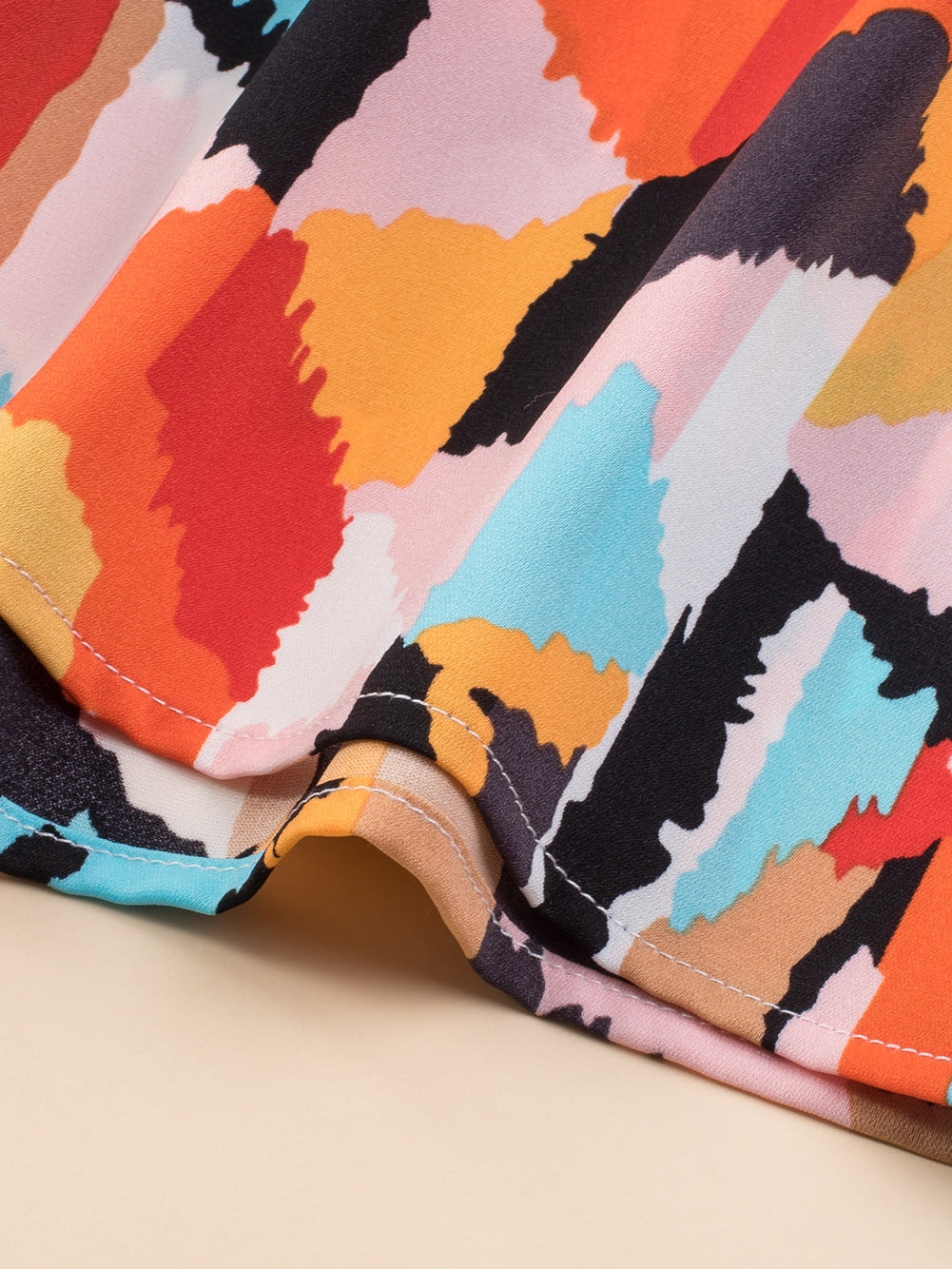 Pink Geometric Print Tiered Shift Dress for Plus Size Fashionistas