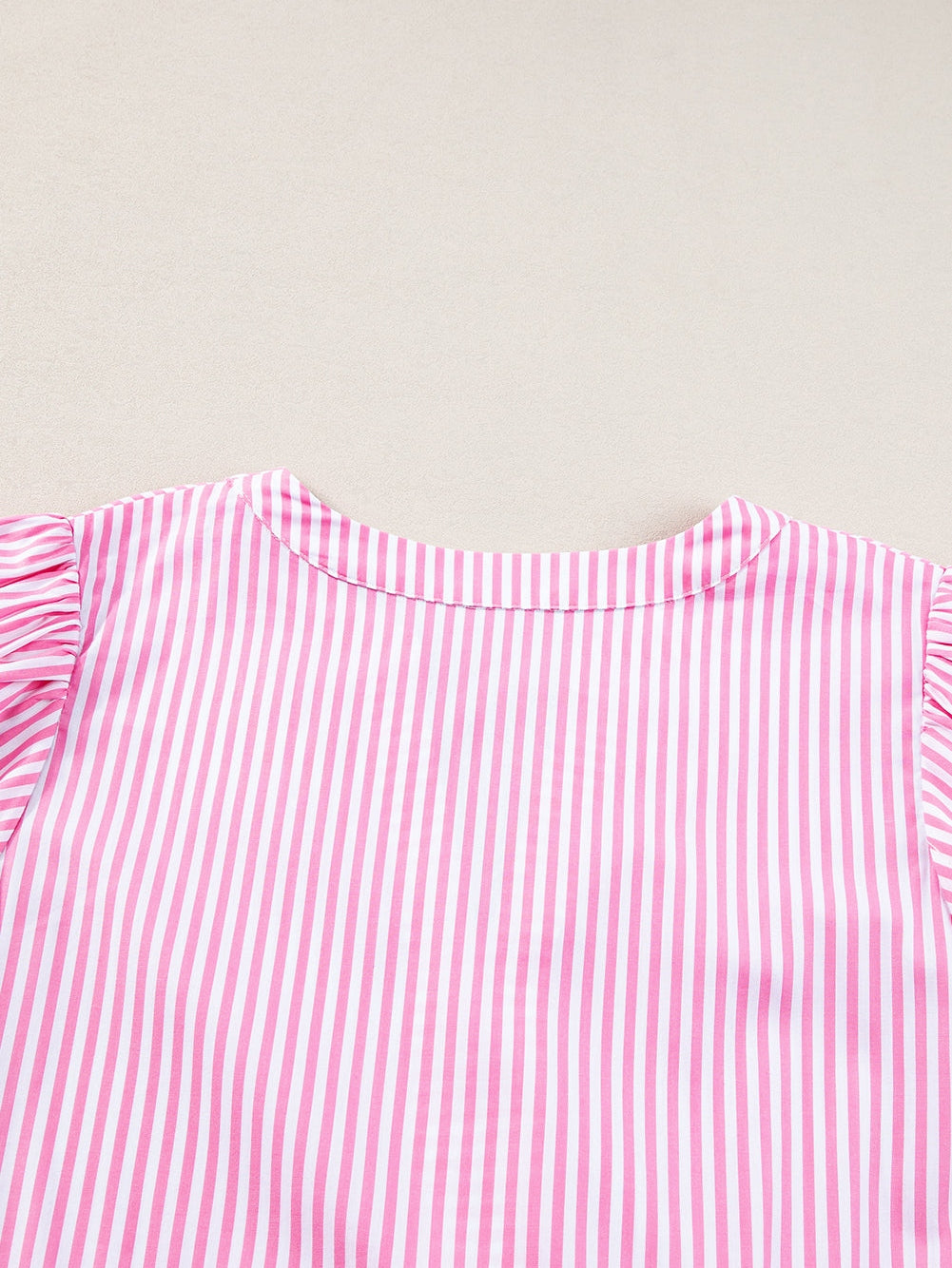 Pink Ricrac Stripe Block Puff Sleeve A-Line Shift Dress