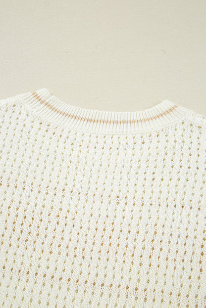 white beach sweater